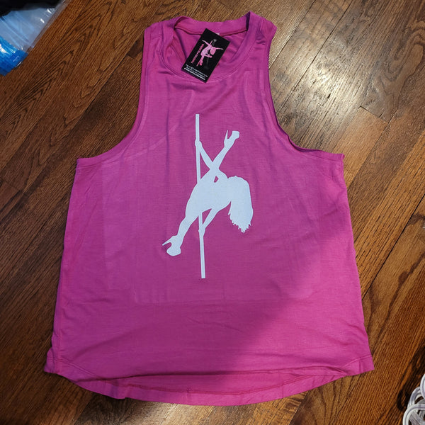 WHS Raw Edge Glitter Silhouette Flowy Racerback Tank- various colors