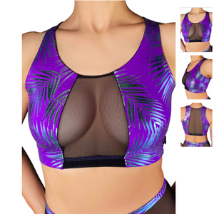 WHS Jungle Palms Mesh Crop Top