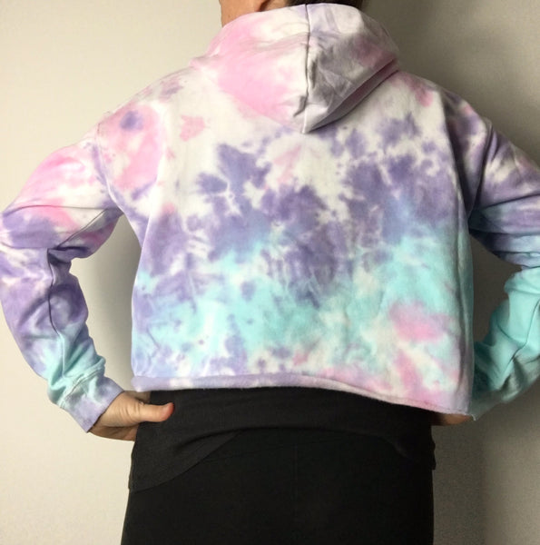 WHS Tie-dye butter-fly cropped hoodie XSMALL ONLY