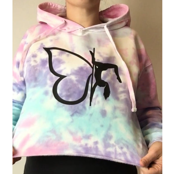 WHS Tie-dye butter-fly cropped hoodie XSMALL ONLY