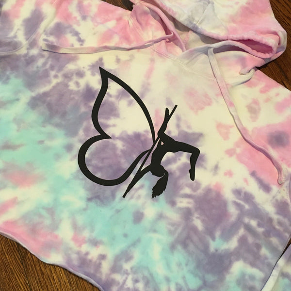 WHS Tie-dye butter-fly cropped hoodie XSMALL ONLY