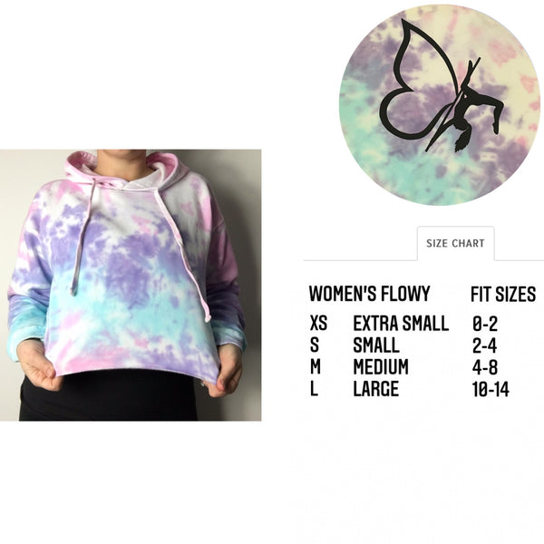 WHS Tie-dye butter-fly cropped hoodie XSMALL ONLY