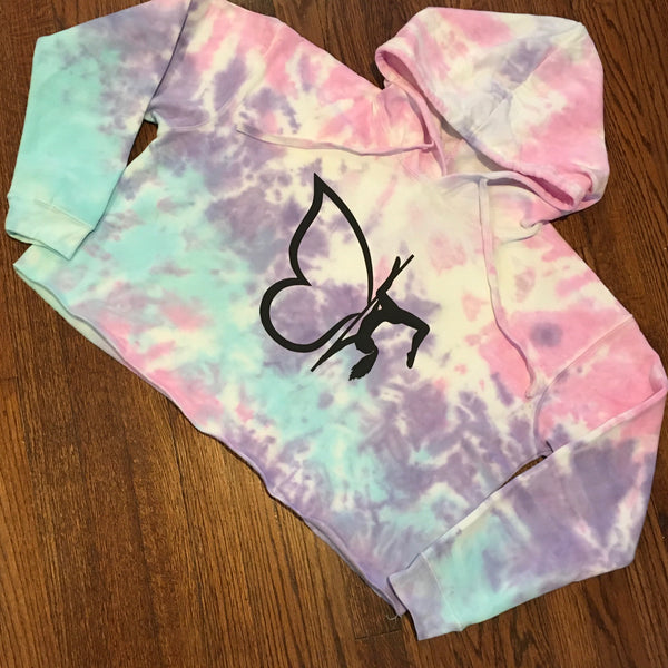 WHS Tie-dye butter-fly cropped hoodie XSMALL ONLY