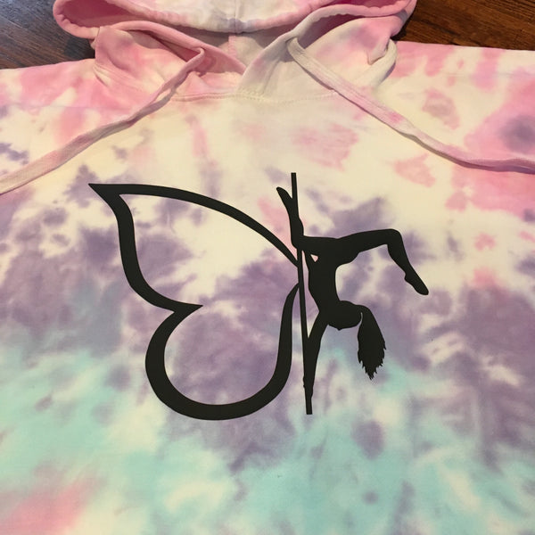 WHS Tie-dye butter-fly cropped hoodie XSMALL ONLY